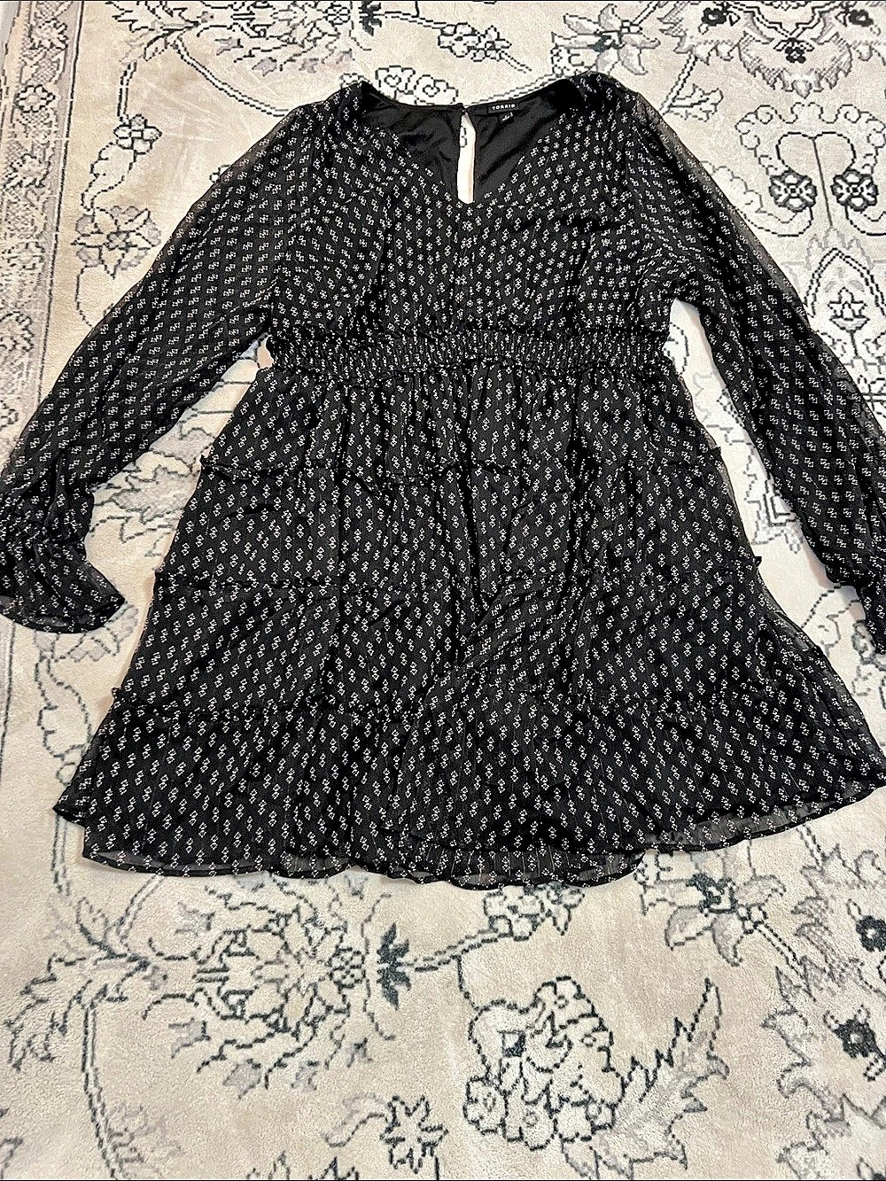 Torrid Black Floral Mini Woman’s Dress Size 1